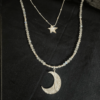 Labradorit und Silberkette Mond und Stern